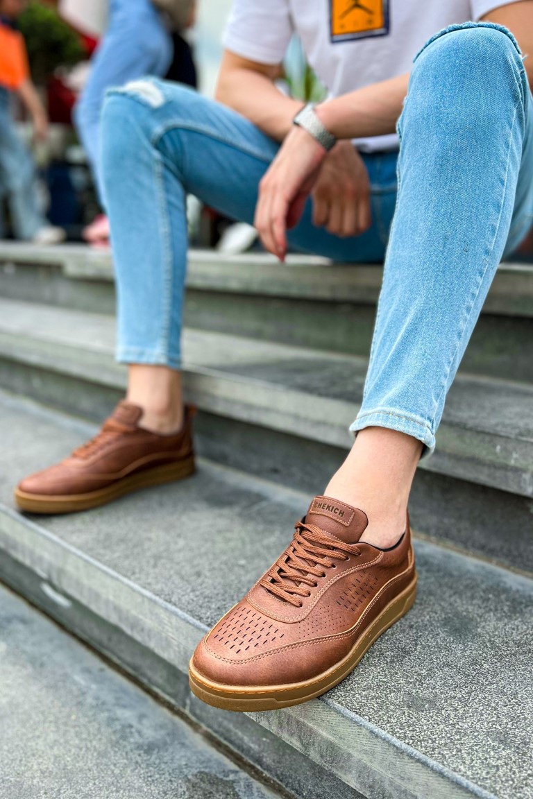 Ανδρικά ταμπά Sneakers δερματίνη με κορδόνια CH157T φωτογραφία